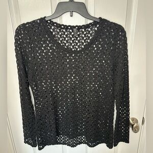 Crochet Knit Top Womens Large Whimsigoth Bohemian Grunge Prairie Cottagecore